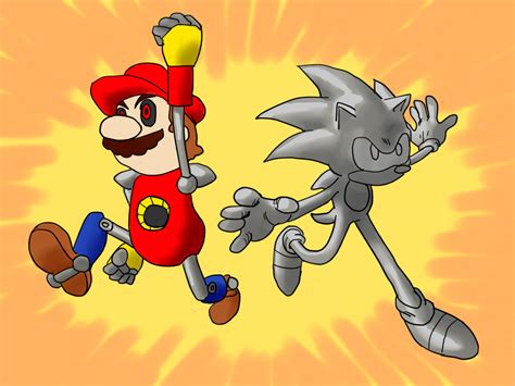 Metal Mario and Metal Sonic by Yellow-Slime on DeviantArt