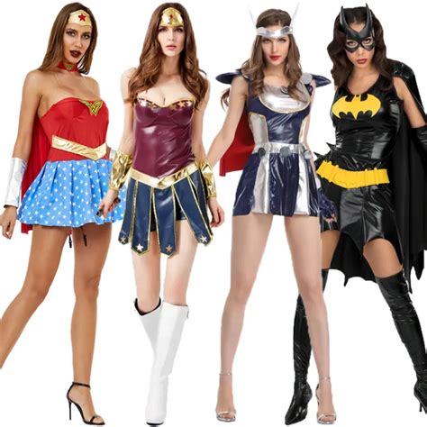 Marvel Women Superhero Costume Adult Supergirl Cosplay Dress Sci-Fi Movie Superwomen Uniform ...