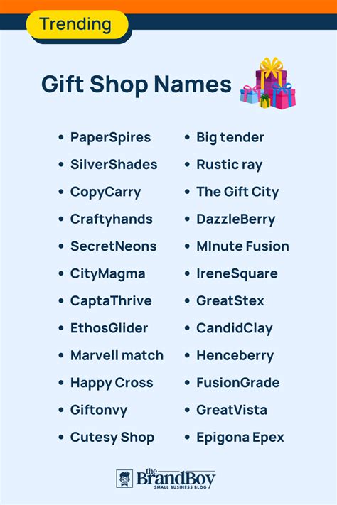 1090+ Gift Shop Name Ideas, Suggestions & Domain Names! (Video+Infographic)