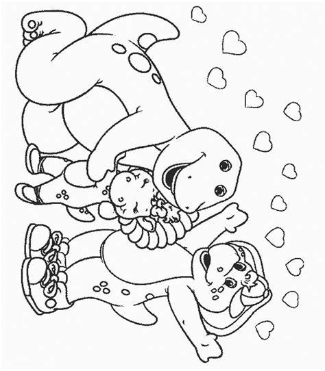 Barney Valentine Coloring Pages