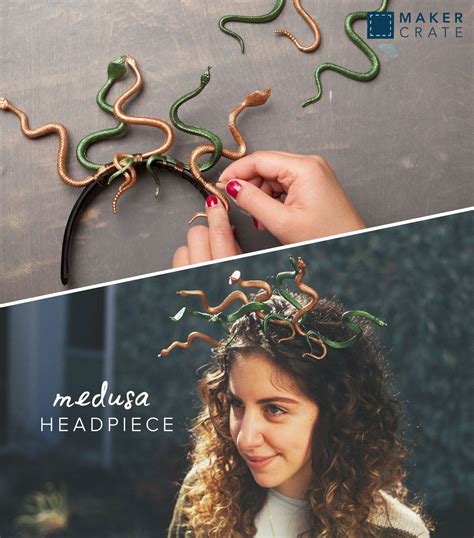 Medusa Headpiece - some over-the-top creep! | Maker Crate #halloween #diy # craft | Idee per ...