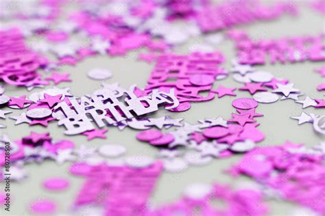 Happy birthday confetti Stock Photo | Adobe Stock