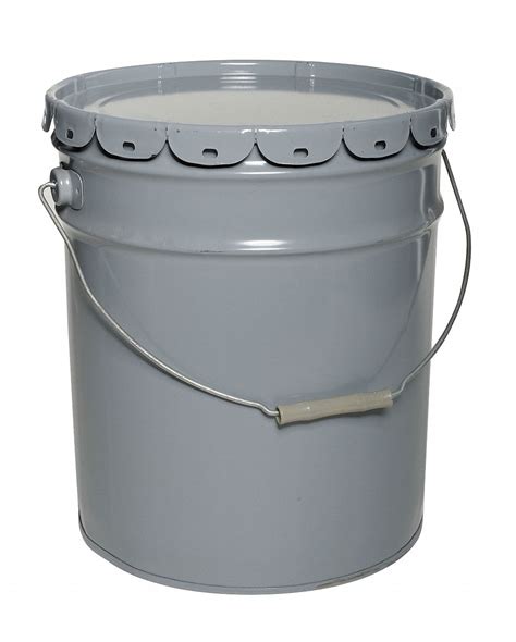 GRAINGER APPROVED 5 gal Steel Round Pail with Lid, Grey - 6HCD0|2110/2150 - Grainger