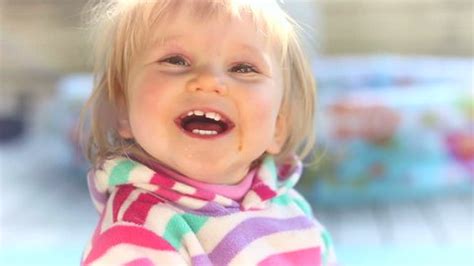 Cute Baby Girl Playing Outside Smiling Stock Footage Video (100% ...