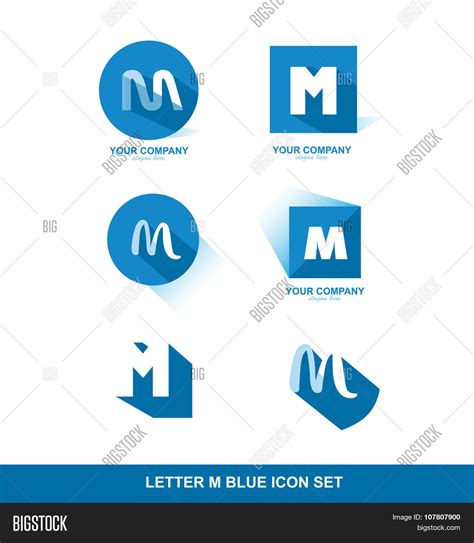 Letter M Logo Blue Vector & Photo (Free Trial) | Bigstock