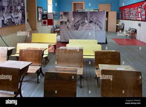 School displays, Blackwell School National Historic Site, Marfa, Texas Stock Photo - Alamy