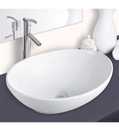 Buy Hindware Pearl Ceramic Table Top Wash Basin (Model No: 91088) Online - White Basins - White ...