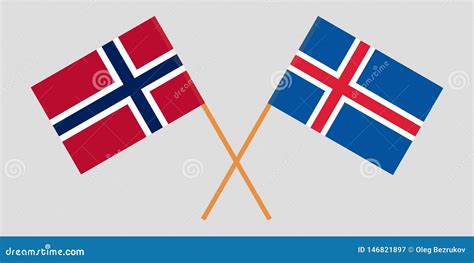 Iceland and Norway. the Icelandic and Norwegian Flags. Official Colors ...