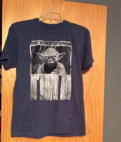 STAR WARS JEDI Master Yoda Words of Wisdom T Shirt_ Size Small_ Blue $7.99 - PicClick