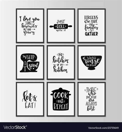 Happy kitchen drawn typography poster conceptual Vector Image