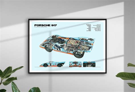 Porsche 917 - Le Mans Race Gulf Livery Car Poster | Architeg Prints