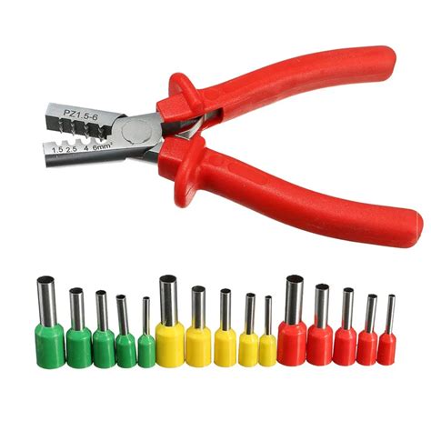 Electrical Crimping Tool Set 1pc Red Crimper Plier With 990pc Tube End Ferrule Terminals ...