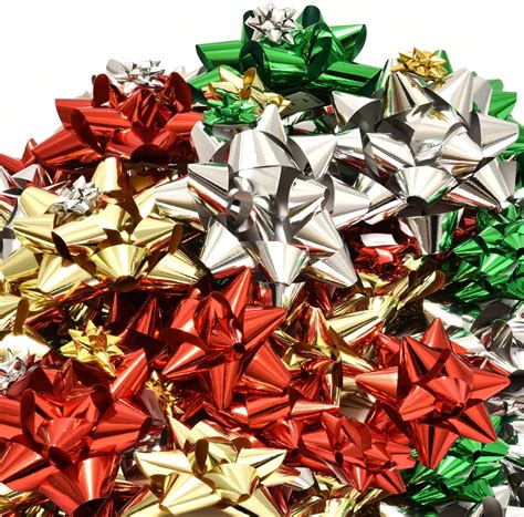 Amazon.com: 120 Christmas Bows Self Adhesive for Presents Wreaths ...