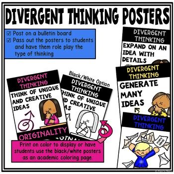 Divergent Thinking Activities and Posters by Pam's Place | TpT