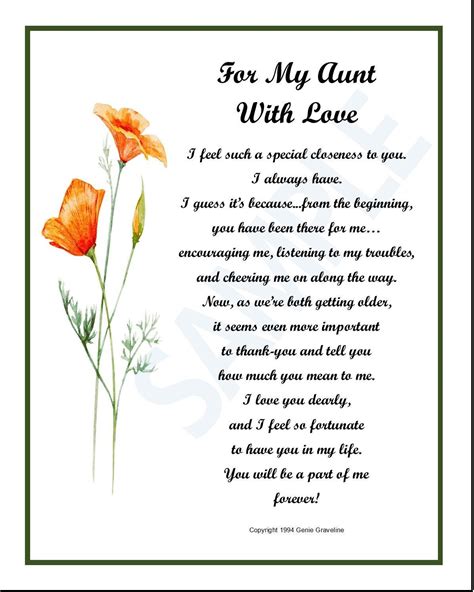 For My Aunt Poem DIGITAL DOWNLOAD Aunt Poem Aunt Birthday - Etsy