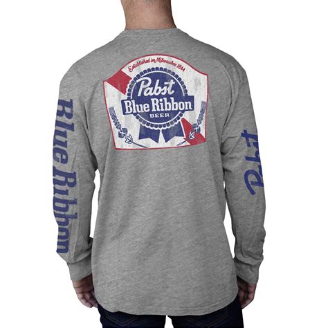 Pabst Blue Ribbon - Pabst Blue Ribbon Beer Logo and Sleeve Print Long ...