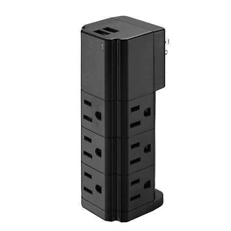 Multi-Plug Surge Protector Wall Adapter - 9 Outlets & 2 USB Ports