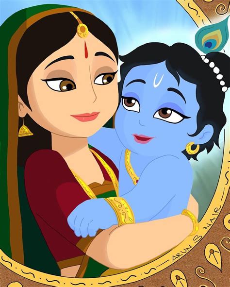 Mother Yashoda and baby Krishna by nairarun15 | Krishna painting ...