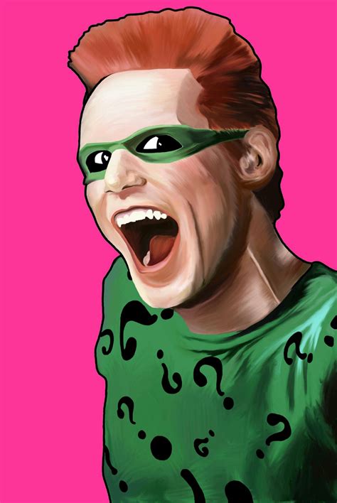 digital painting of Jim Carrey as the Riddler from Batman Forever | Jim carrey, Movie poster art ...