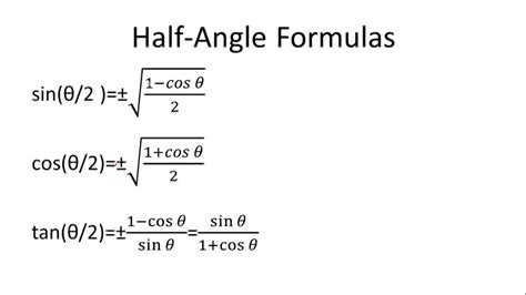 half angle formula examples