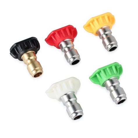 5 Pack High Pressure Washer Spray Nozzle Tips Variety Degrees 1/4" Quick Connect | eBay