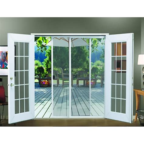 JELD-WEN 72-in x 80-in White Aluminum Frame Sliding French Door Screen Door in the Screen Doors ...