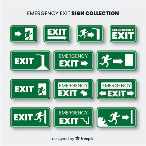 Free Vector | Exit sign collection in flat design