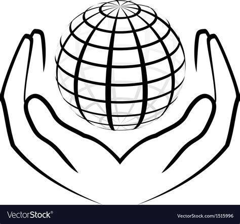 Hands holding a globe Royalty Free Vector Image