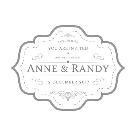 Vintage wedding labels template in white color | Premium Vector