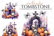 Watercolor Tombstone Clipart Bundle | Object Illustrations ~ Creative Market