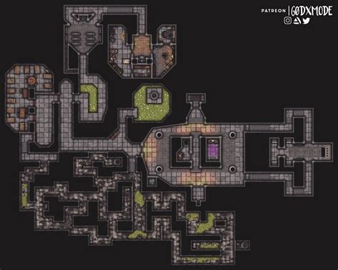 I turned Classic Doom's E1M2 into a dungeon map for use in my D&D games. : Doom | Dungeon maps ...