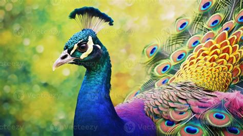 A peacock, Tropical bird, colorful peacock, printable digital ...