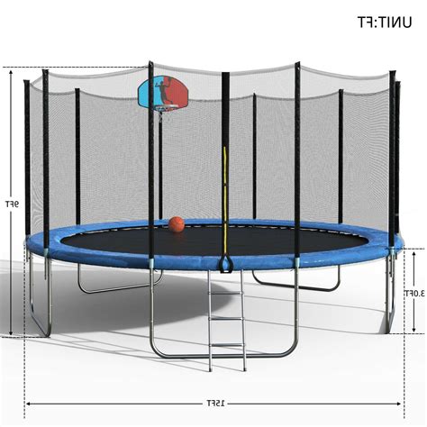 Merax 15 Foot Round Trampoline with Safety Enclosure,