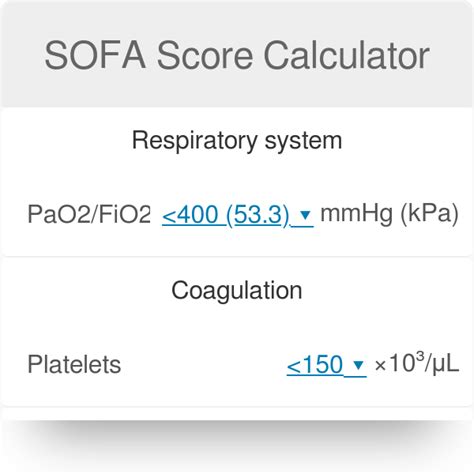 Clif Sofa Score Calculator - Home Alqu