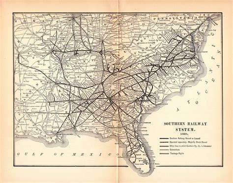 1920 Antique Southern Railway System Map Southern Railroad Map - Etsy | System map, Map gallery ...