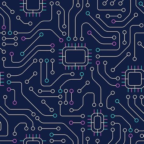 Premium Vector | Technology electronic devices seamless pattern circuit board background AI and ...