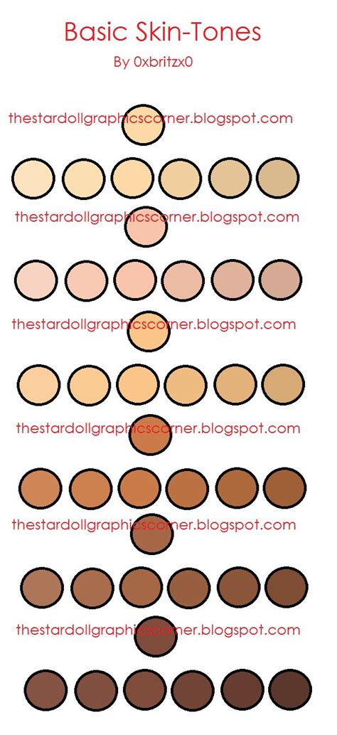 Skin-Tone color ref | Cores, Ilustrações, Pinturas