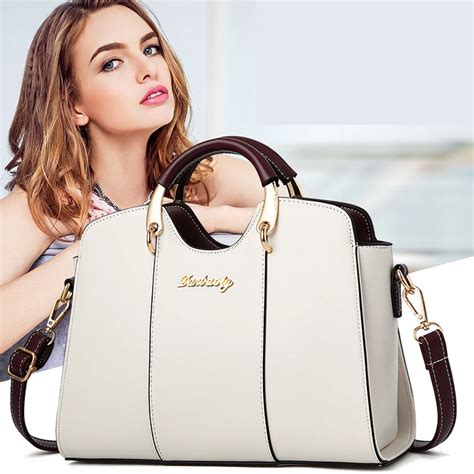 white handbag 2019 Elegant Shoulder Bag Women designer handbags high quality pu leather ladies ...