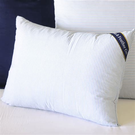 king size blue and white stripe feather pillow soft density Down ...