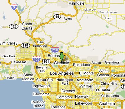 Glendale, California Map