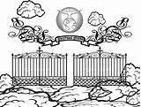 Gates Of Heaven Coloring Pages Sketch Page sketch template