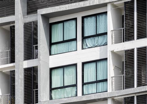 Pattern glass window on modern white building 19584332 Stock Photo at Vecteezy