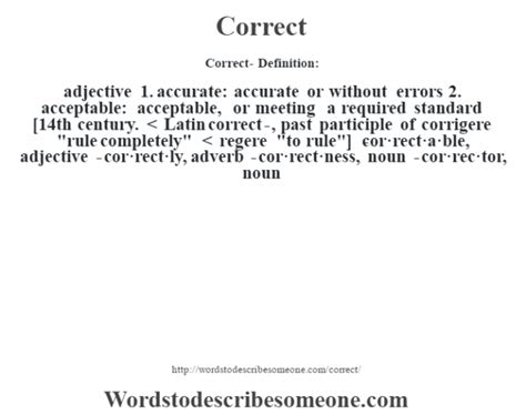 Correct definition | Correct meaning - words to describe someone