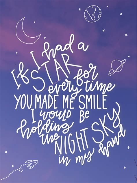 the words are written in white on a purple background with stars and planets above it