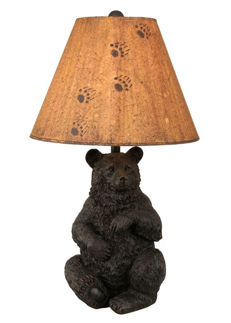 Distressed Black Sitting Bear Table Lamp | Rustic cabin decor, Rustic ...