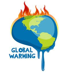 Global warming poster with earth on fire Vector Image