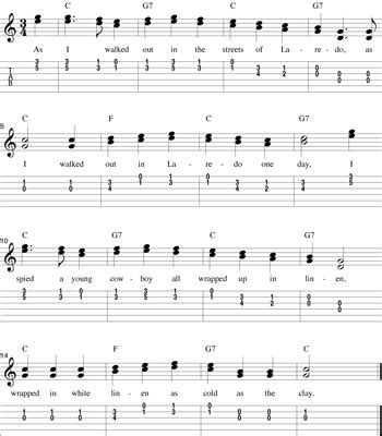 Guitar Tablature: "The Streets of Laredo" - dummies