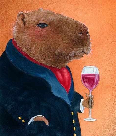 Will Bullas / signed art print / capybara cabernet / animals - Etsy ...