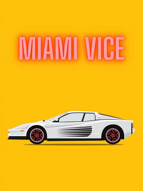 Miami Vice Ferrari Testarossa Poster - Winter Museo