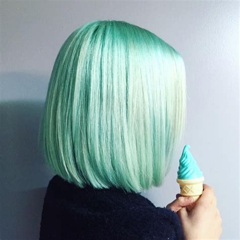 Pastel Locks on Instagram: “@elsaclare @mandistrands 🍏” | Pastel green hair, Short green hair ...